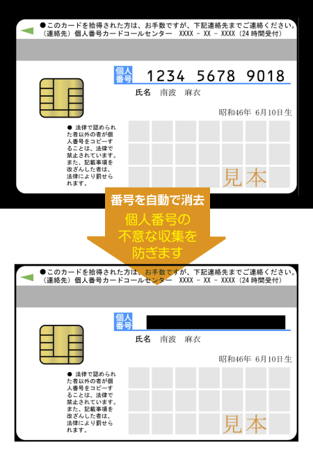 マイナンバーカード(裏面)